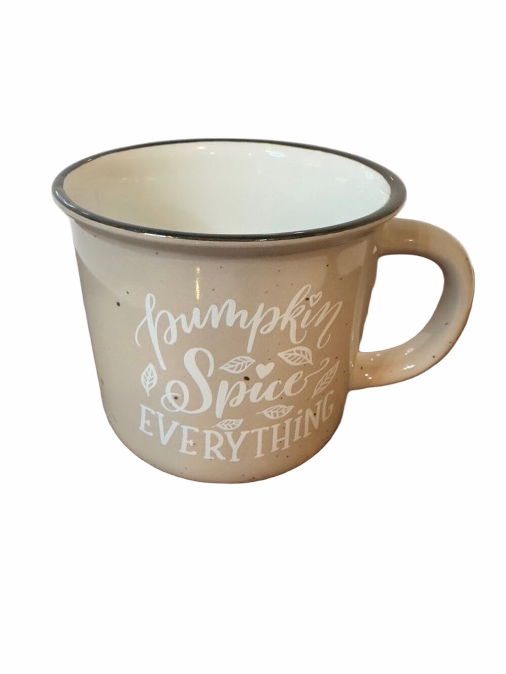 🍁Pumpkin Spice Everything Mug – 16oz Beige Stoneware Coffee Cup – Fall Cozy